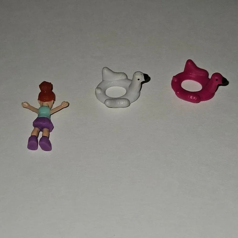 Polly Pocket Flamingo Floatie Compact Lila Doll Mattel 2017